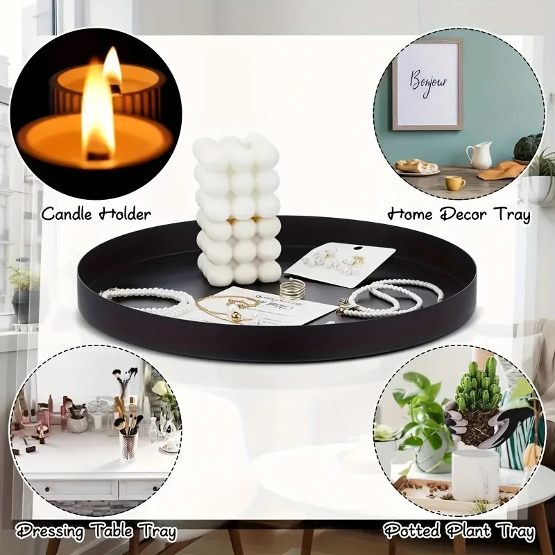 1Pc Modern black circular ABS  - Silk Candle recension och pris