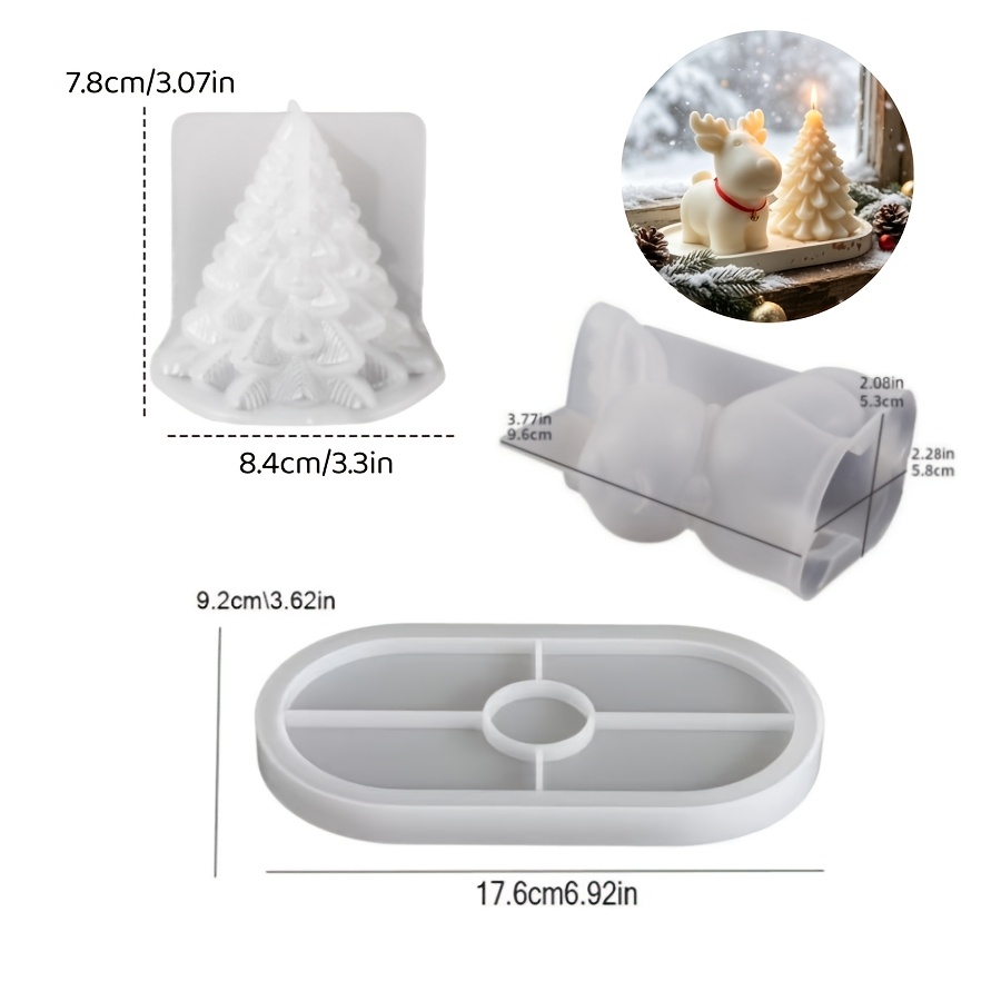 Clay Silicone Mold 3pcs Set: C - Candle Making Kit recension och pris