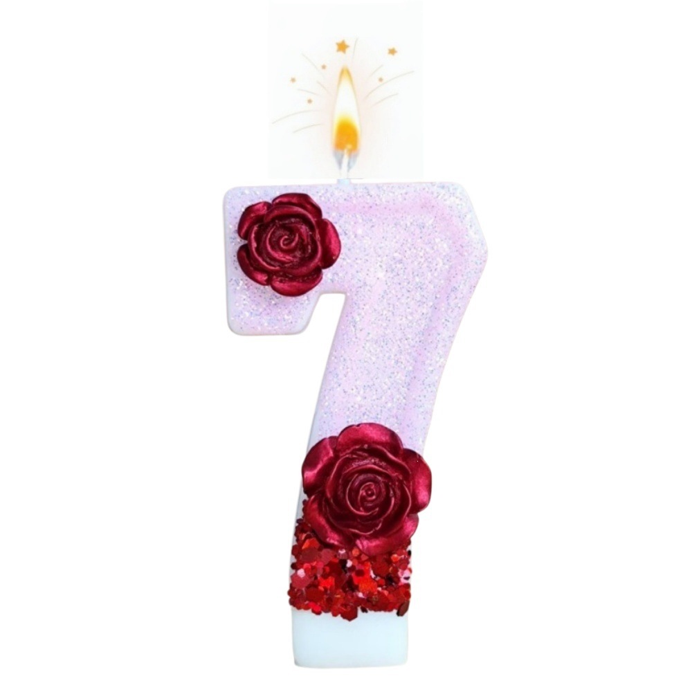 Number Pink Glitter Red Rose F - Paraffin Wax recension och pris