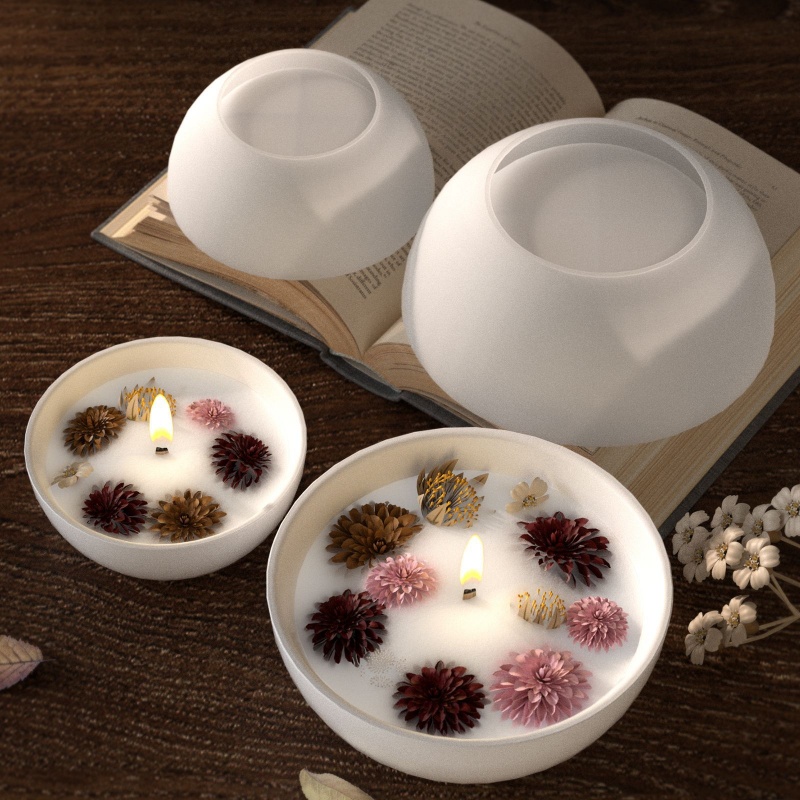 Round Candle Bowl Concrete Sil - Candle Containers recension och pris